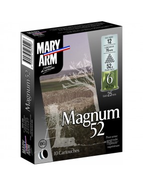 CARTOUCHES MARY ARM MAGNUM 52 CAL12 PB N°4-6 52G BG