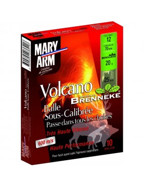 CARTOUCHES A BALLE MARY ARM BRENNEKE VOLCANO SOUS-CALIBRE CAL12/70 20GR