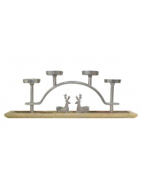 DECORATION DE TABLE CERFS 4 BOUGEOIRS