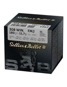 CARTOUCHES SELLIER & BELLOT 308 WIN FMJ 180GRS 11.7G VRAC /50