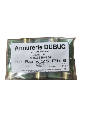 CARTOUCHES JOCKER LA 32 ARMURERIE DUBUC CAL12/70 PB N°6/7/8 BG 32GR