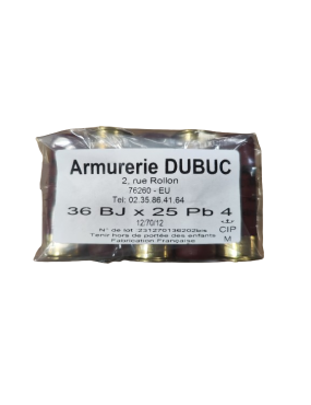 CARTOUCHES JOCKER LA 36 ARMURERIE DUBUC CAL12/70 PB N°4/5/6 BJ 36GR